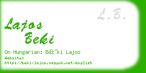 lajos beki business card